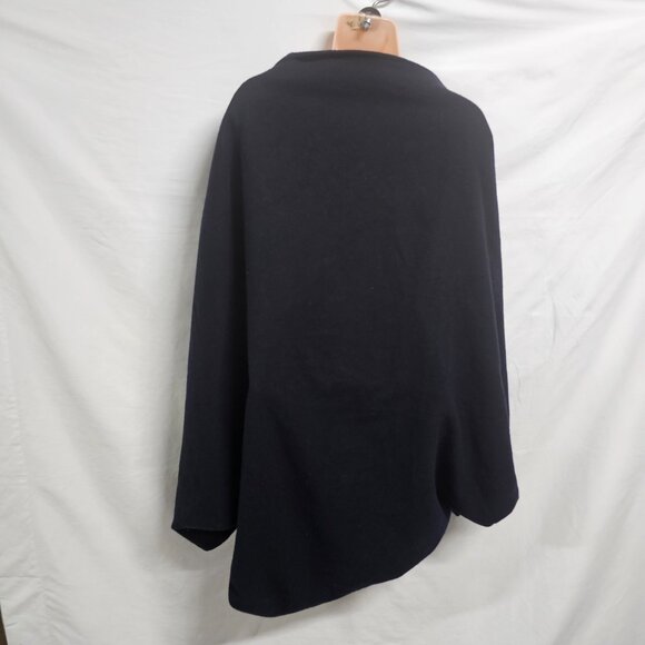 Anthropologie Gabriel for Sach Wool Poncho Coat Women One Size Navy Blue - Picture 13 of 14